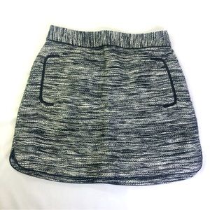 Armani Exchange Tweed Mini Skirt Faux Leather Business Workwear 2 Party Womens